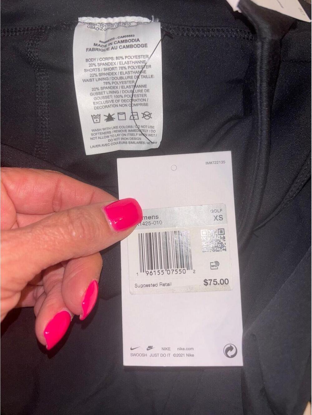 Nike Golf Dri-FIT Pleated Skort XS Black Athletic Tennis Skirt NWT - Picture 5 of 5
